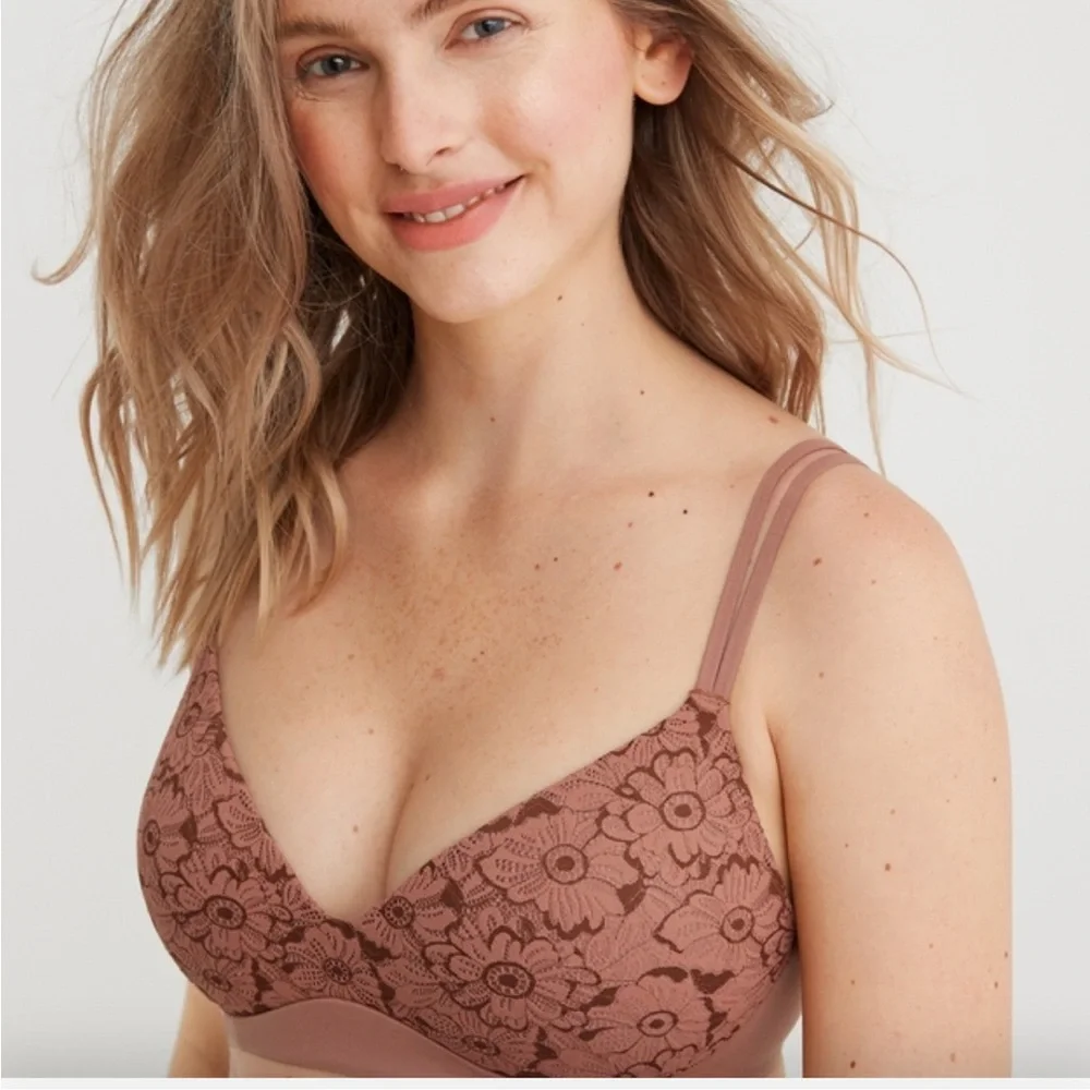 AERIE REAL BLOSSOM WIRELESS PUSH UP BRA 38D nwt #25